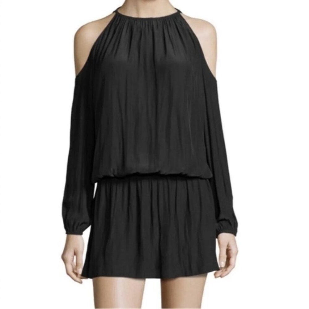 Ramy Brook Charcoal Gray Cold Shoulder Blouson Mini Dress XS Women’s Cocktail